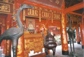 salle des prosternations rituelles, temple de la littérature (rue Quoc Tu Giam, quartier Van Mieu, arrondissement de Dong Da, Hanoi)