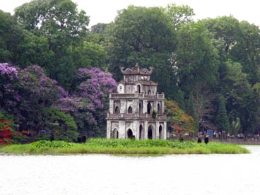 tour de la tortue, lac de l'épée restituée ou de l'épée (arrondissement de Hoan Kiem, Hanoi)