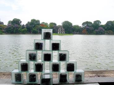 tour de la tortue, lac de l'épée restituée ou de l'épée (arrondissement de Hoan Kiem, Hanoi)