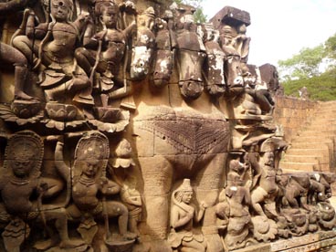 terrasse du roi lépreux, fin du XII° siècle, Angkor Thom, site d'Angkor (Siem Reap, Cambodge)