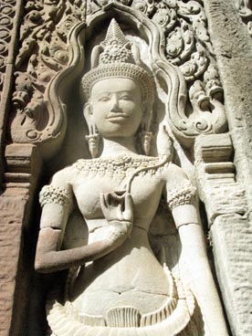 devata, Thommanon, XI°-XII° siècle, culte brahmanique, site d'Angkor (Siem Reap, Cambodge)