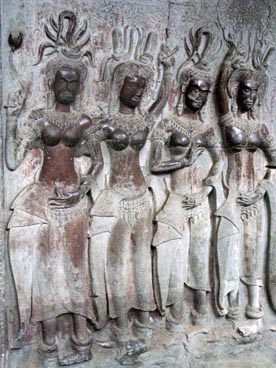 devatas, Angkor Wat, première moitié du XII° siècle, culte brahmanique, site d'Angkor (Siem Reap, Cambodge)