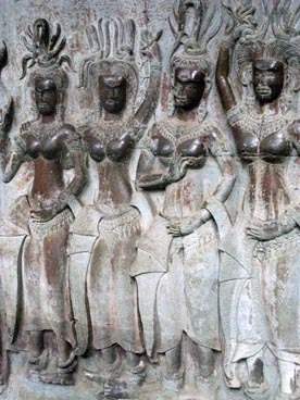 devatas, Angkor Wat, première moitié du XII° siècle, culte brahmanique, site d'Angkor (Siem Reap, Cambodge)