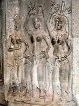 devatas, Angkor Wat, première moitié du XII° siècle, culte brahmanique, site d'Angkor (Siem Reap, Cambodge)