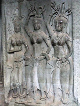 devatas, Angkor Wat, première moitié du XII° siècle, culte brahmanique, site d'Angkor (Siem Reap, Cambodge)