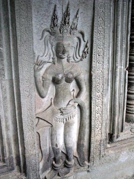 devata, Angkor Wat, première moitié du XII° siècle, culte brahmanique, site d'Angkor (Siem Reap, Cambodge)