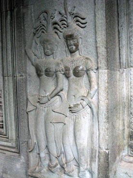 devatas, Angkor Wat, première moitié du XII° siècle, culte brahmanique, site d'Angkor (Siem Reap, Cambodge)