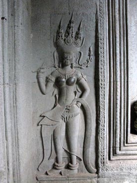 devata, Angkor Wat, première moitié du XII° siècle, culte brahmanique, site d'Angkor (Siem Reap, Cambodge)