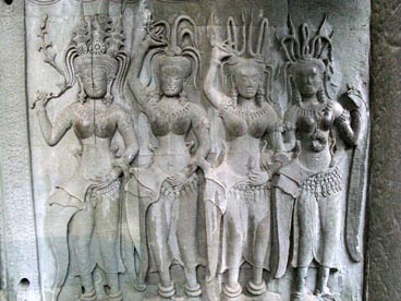 devatas, Angkor Wat, première moitié du XII° siècle, culte brahmanique, site d'Angkor (Siem Reap, Cambodge)