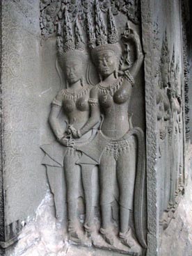 devatas, Angkor Wat, première moitié du XII° siècle, culte brahmanique, site d'Angkor (Siem Reap, Cambodge)