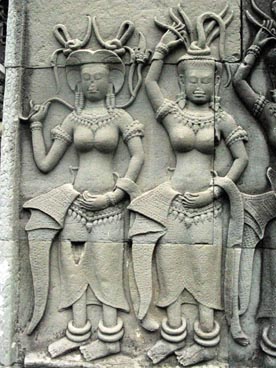 devatas, Angkor Wat, première moitié du XII° siècle, culte brahmanique, site d'Angkor (Siem Reap, Cambodge)