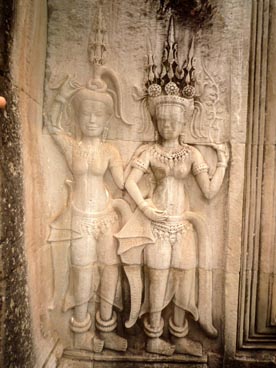 devatas, Angkor Wat, première moitié du XII° siècle, culte brahmanique, site d'Angkor (Siem Reap, Cambodge)